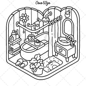 Little Corner Coloring Book sample design to color