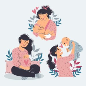 A new mom gearing up for breastfeeding to her baby in a comfortable setting, showcasing a nurturing bond and essential breastfeeding techniques.