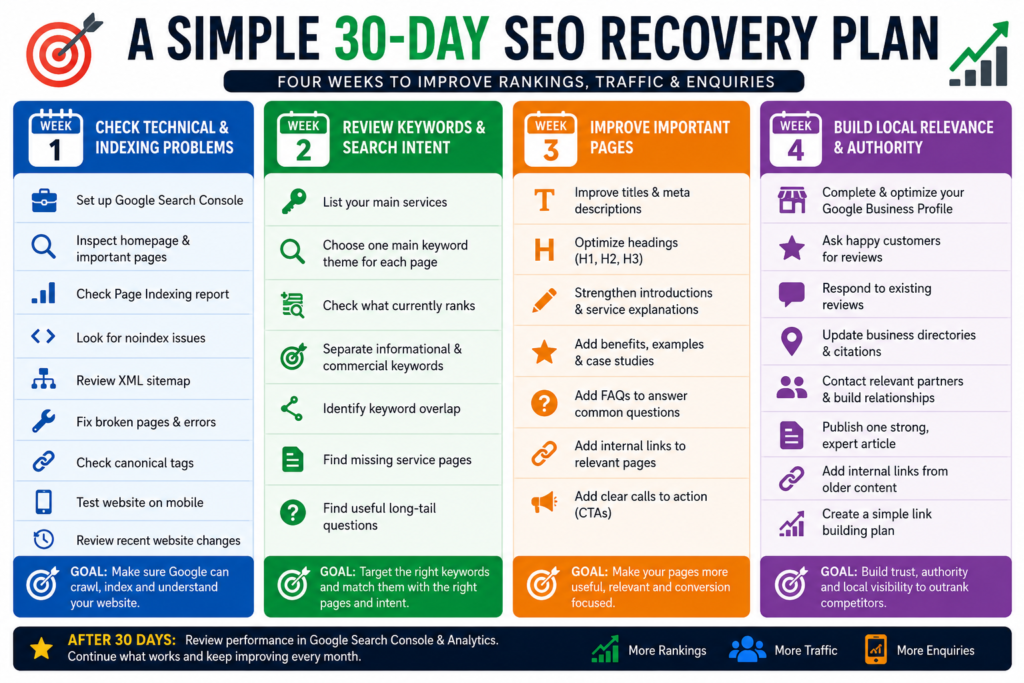 30-day SEO recovery plan overview