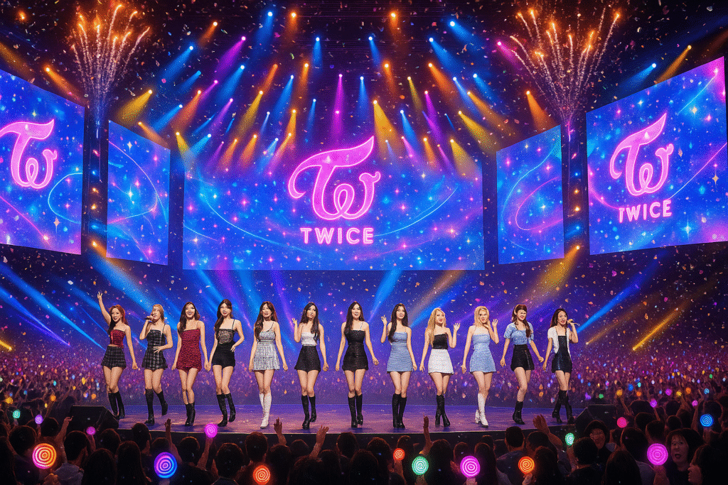 twice world tour 2025 and all team member in a concert
