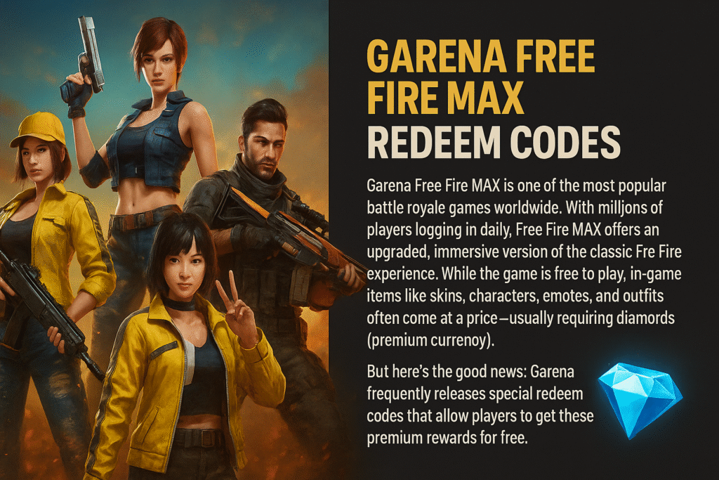 guide for Garena Free Fire MAX redeem code is one of the most popular battle royale games